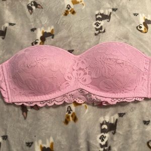 Pink strapless bra
